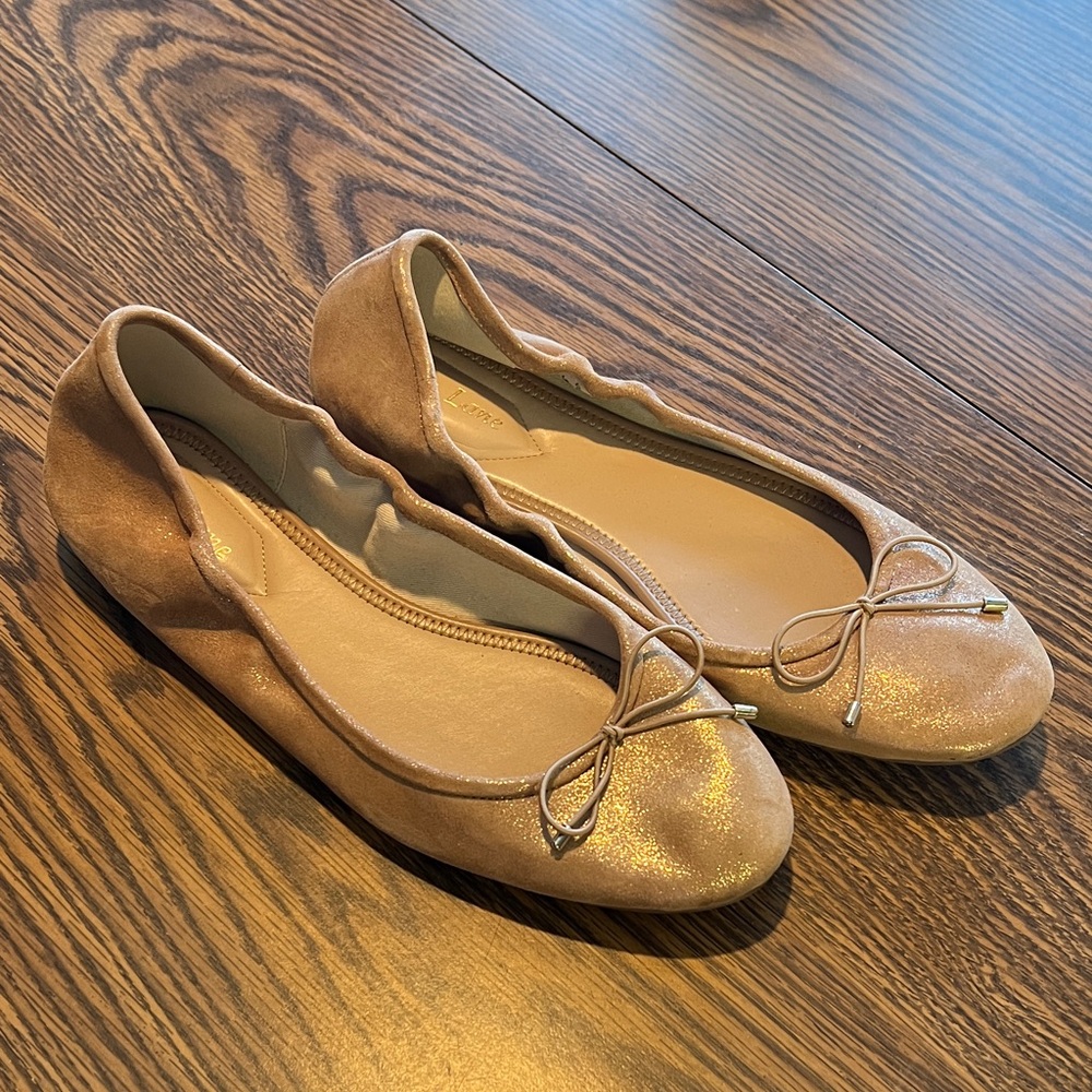 Essex Lane Shimmering Tan Flats Size 11